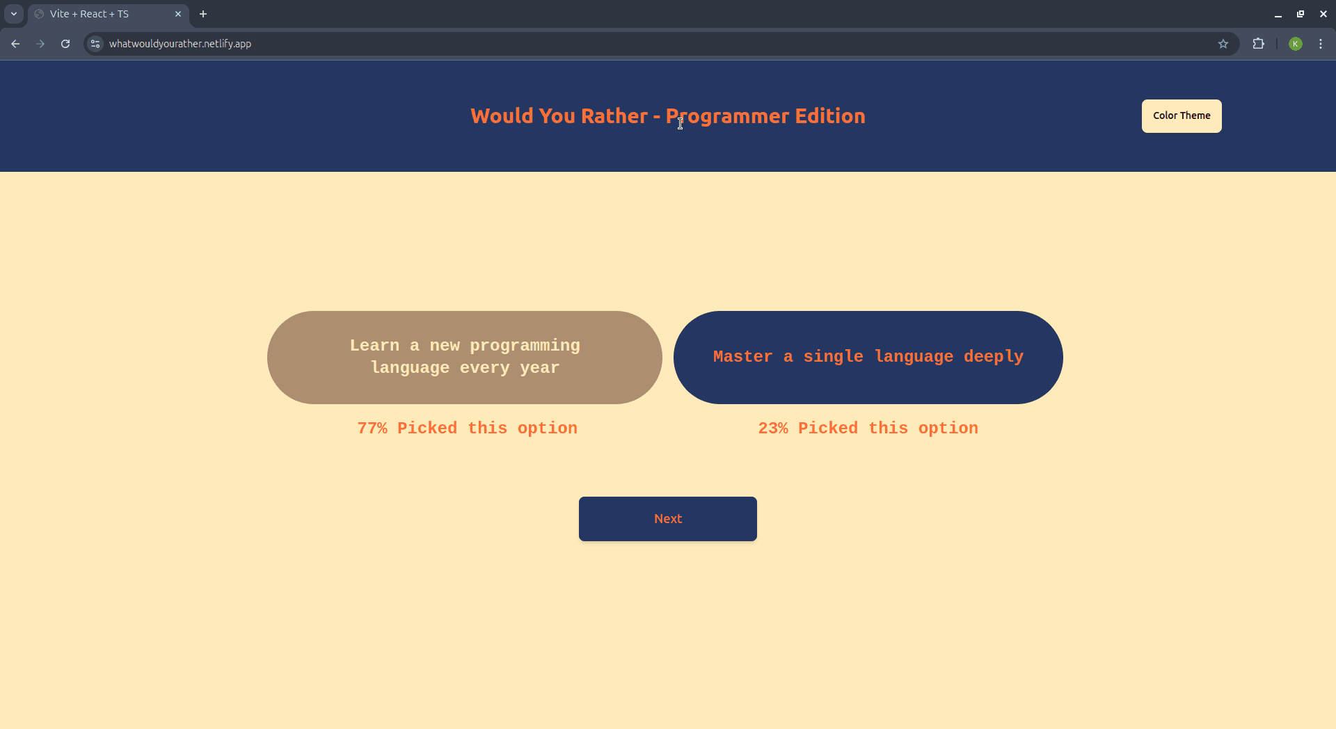 Would You Rather - Programmer Edition